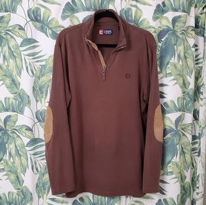 Chaps Sweater with Elbow Patch Accents